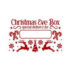 Christmas Eve Box Sticker Name Festive Gift