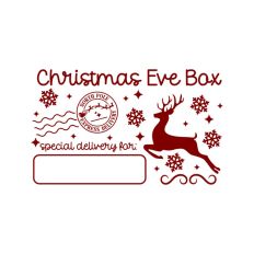Christmas Eve Box Sticker Name Festive Gift