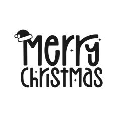 Merry Christmas Script Text Santa Hat