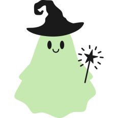 Ghost Witch Hat Wand Cute Halloween