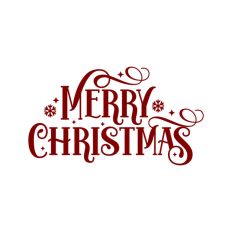 Merry Christmas Script Text Snowflakes