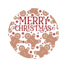 Gingerbread Circle Wreath Border Frame Christmas