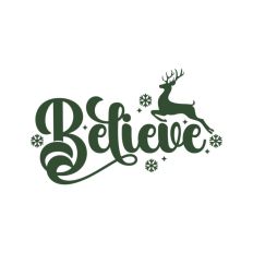 Believe Santa Christmas Winter Quote Text Script