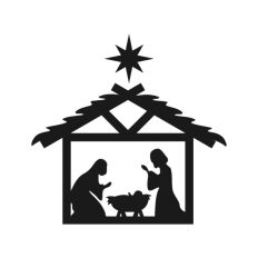 Nativity Scene Outline Silhouette Shape Mary Joseph 