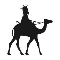 Wise Man King Jesus Camel Nativity Scene Outline Silhouette Shape