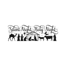 Silent Night Quote Nativity Scene Outline Silhouette Shape Jesus