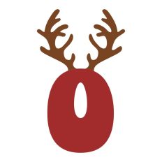 O Festive Christmas Alphabet Letter Antler Santa
