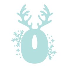 O Festive Christmas Alphabet Letter Antler Santa