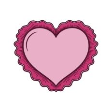 Ruffle Frilly Heart Frame Border