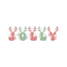 Jolly Christmas Words Text Antler Quote