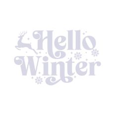 Hello Winter Christmas Quote Reindeer Snow Santa Festive