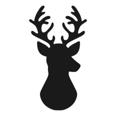 Stag Deer Reindeer Head Shape Silhouette Christmas