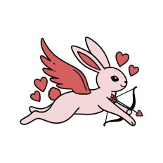 Pink Cupid Bunny Valentine's Day 