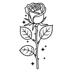 Rose Flower Stem Leaves Flower Sparkles