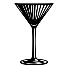 Ribbed Cocktail Martini Glass
