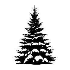 Realistic Tree Winter Snowy Christmas 