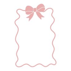 Pink Frilly Ribbon Bow Border Wavy