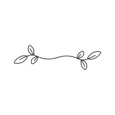 Hand Drawn Vine Leaves Sketch Style Lines