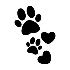 Paw Print Love Hearts Cat Dog