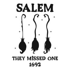 Salem They Missed One Witch Halloween Hat Broom Quote