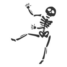 Cute Dancing Skeleton Sketch Drawing