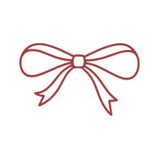 Red Flowy Bow Ribbon Shape Design