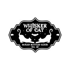 Whisker of Cat Potion Bottle Label Halloween Witch 