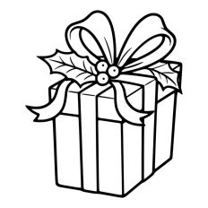 Gift Box Gift Wrapped Box Present Holly Christmas Ribbon Bow