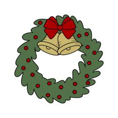 Festive Christmas Wreath Bow Bells Winter