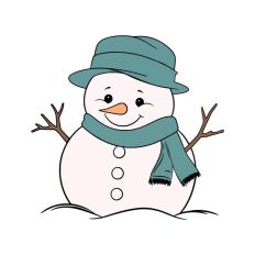 Cute Happy Snowman Doodle Christmas