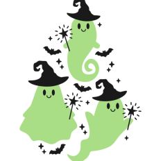 Ghost Witch Hat Wand Cute Halloween