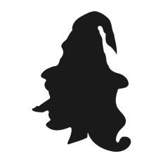 Witch Head Silhouette Outline Hat Halloween