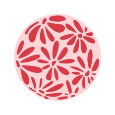 Abstract Wavy Flowers Groovy Design Circle Boho Botanical