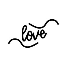 Love Script Text Lines Swirl