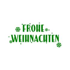 Frohe Weihnachten Christmas Script Snowflakes