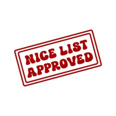 Nice List Approved Christmas Santa Gift Sticker Stamp