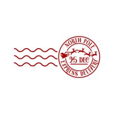 North Pole Christmas Stamp Sticker Postal Package