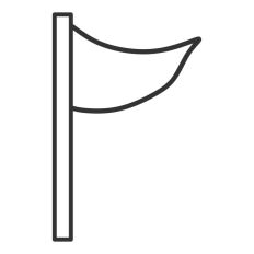 Triangular Flag on Pole Outline