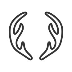 Round Antlers Outline