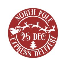 North Pole Christmas Stamp Sticker Postal Package