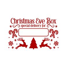 Christmas Eve Box Sticker Name Festive Gift
