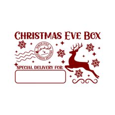 Christmas Eve Box Sticker Name Festive Gift