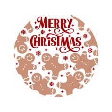 Gingerbread Circle Wreath Border Frame Christmas