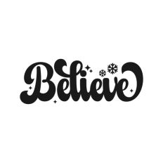 Believe Santa Christmas Winter Quote Text Script