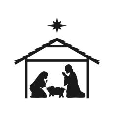 Nativity Scene Outline Silhouette Shape Mary Joseph Baby Jesus