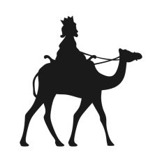 Wise Man King Jesus Camel Nativity Scene Outline Silhouette Shape