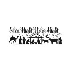Silent Night Quote Nativity Scene Outline Silhouette Shape Jesus