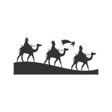 Wise Man King Jesus Camel Nativity Scene Outline Silhouette Shape