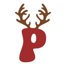 P Festive Christmas Alphabet Letter Antler Santa