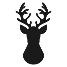 Stag Deer Reindeer Head Shape Silhouette Christmas